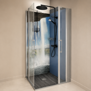 Cabine de douche d'exposition 80x100 en déstockage chez Monnin Agencement