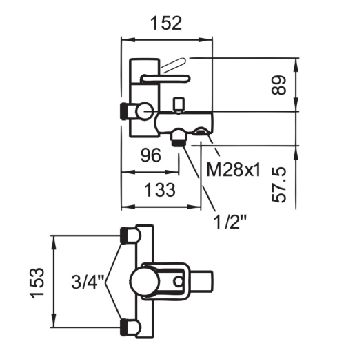 Mitigeur bain Laufen chromé référence HF980208100005 dimensions