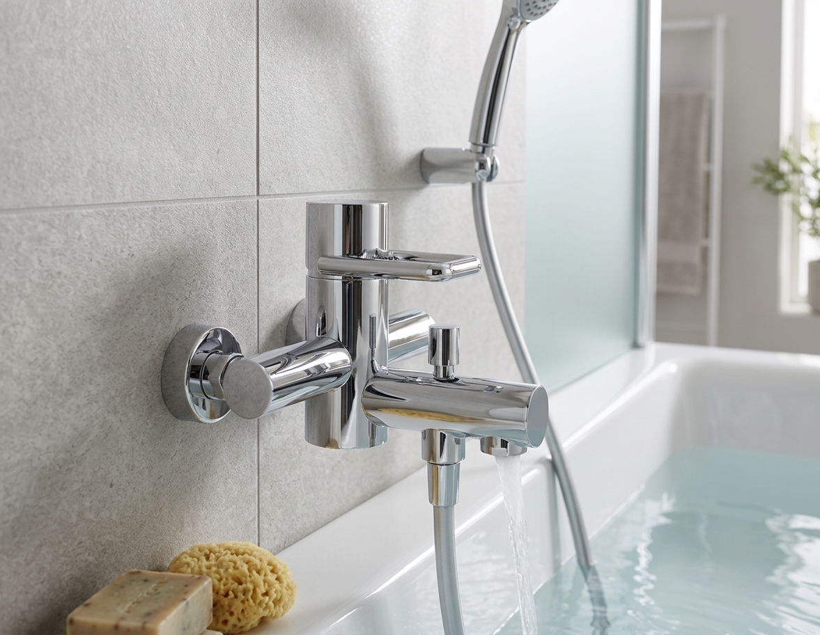 Mitigeur bain Laufen chromé référence HF980208100005 avec baignoire